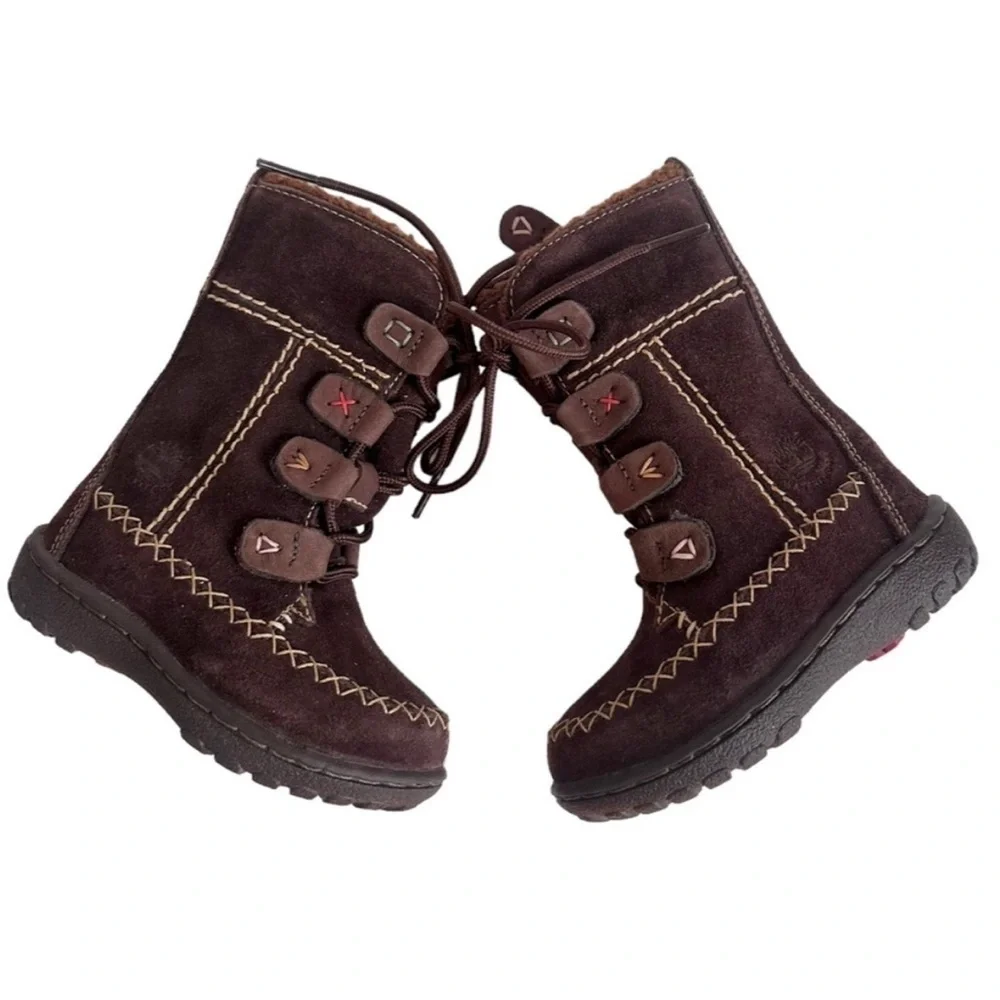 Timberlands Brown Suede High Snow Winter Boots